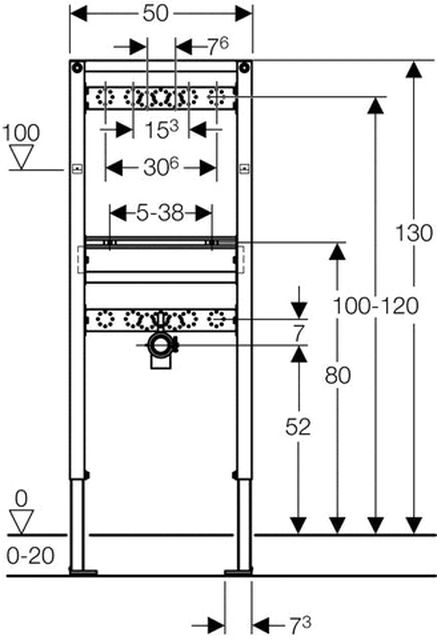 Geberit Duofix Waschtisch 130 cm für Wandarmatur 111.437.00.1