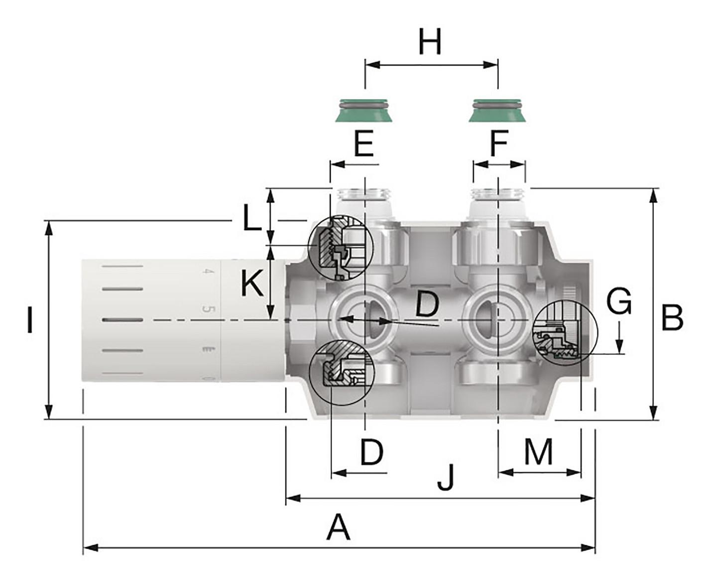 Simplex Ventilhahnblock VARIODESIGN F12160 mit Thermostatkopf TC-D1 und Blende, weiß - Bild 2