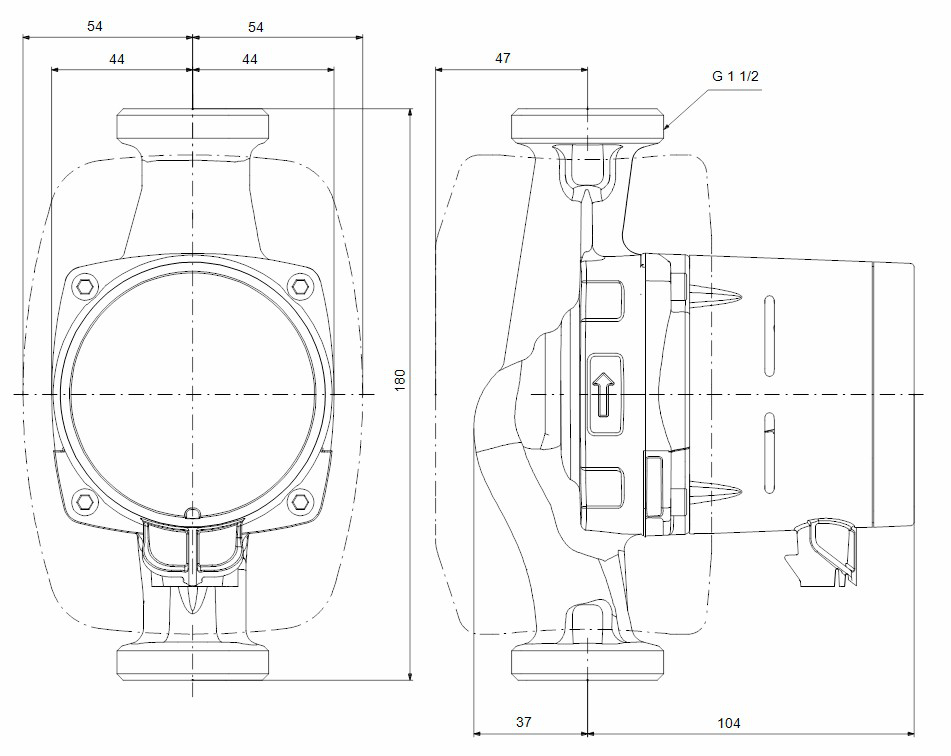 GRUNDFOS Hocheffizienz Umwälzpumpe ALPHA2 25-60 N Edelstahl 180mm, G 1 1/2, 99271971 - Bild 2