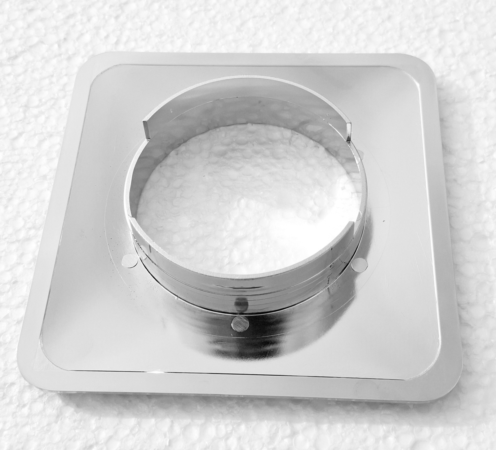 Allmess Rosette eckig RO-CR-150 Chrom 150x150mm 9006, für Allmess Wohnungswasserzähler UP 6000-MK