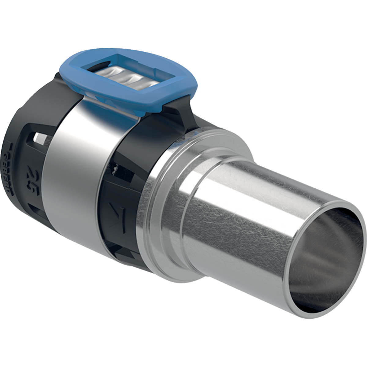 Geberit FlowFit Übergang auf Mapress mit Einschubende d32mm d1=28mm Edelstahl 620..254.00.1 - Bild 1