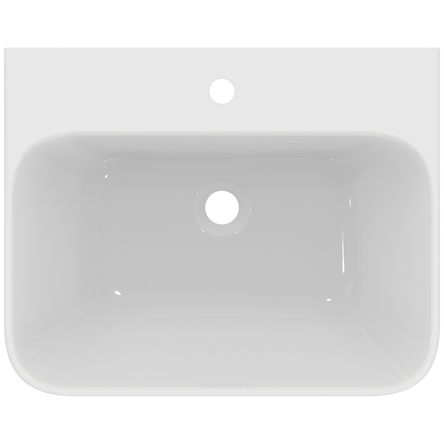 VIGOUR Waschtisch derby V3 plus 60x48cm PflegetectPlus weiss ohne Überlauf, mit Hahnloch