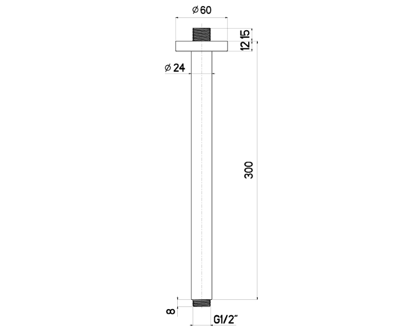 Nikles Deckenausladung XL Techno für Kopfbrausen 300mm verchromt