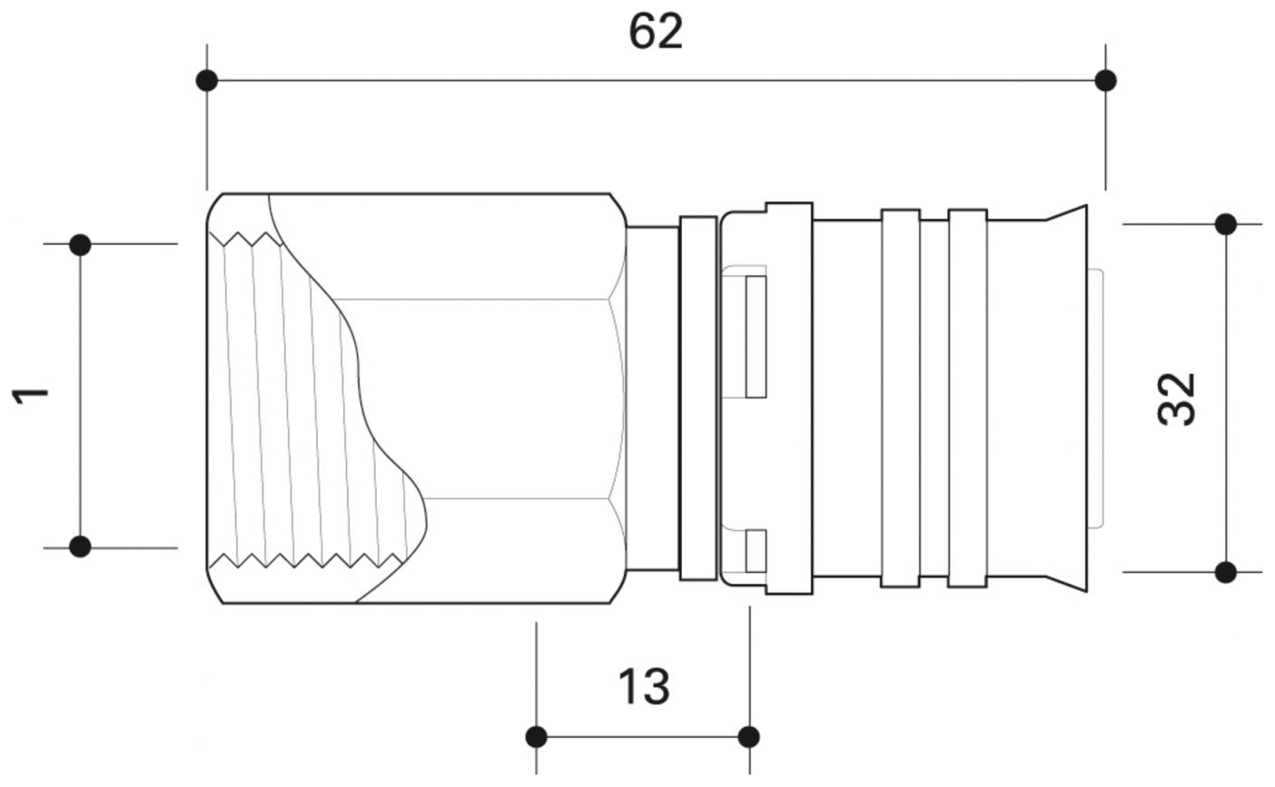 CONEL Connect MV2 Übergang 32 mm x 1'' IG CCMVU3225IN - Bild 2