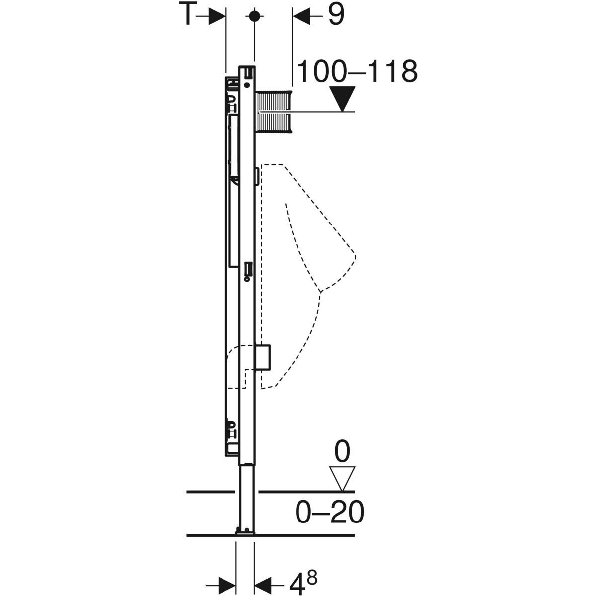 Geberit Duofix Element für Urinal, 112-130 cm, universell, für Urinalsteuerung 111.616.00.1 - Bild 3