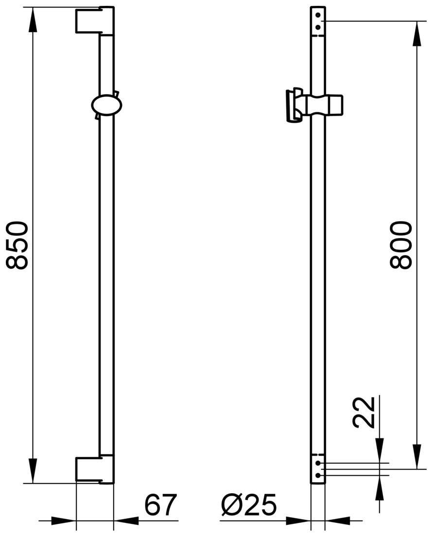 Keuco Brausestange Plan verchromt 54985010800 - Bild 2