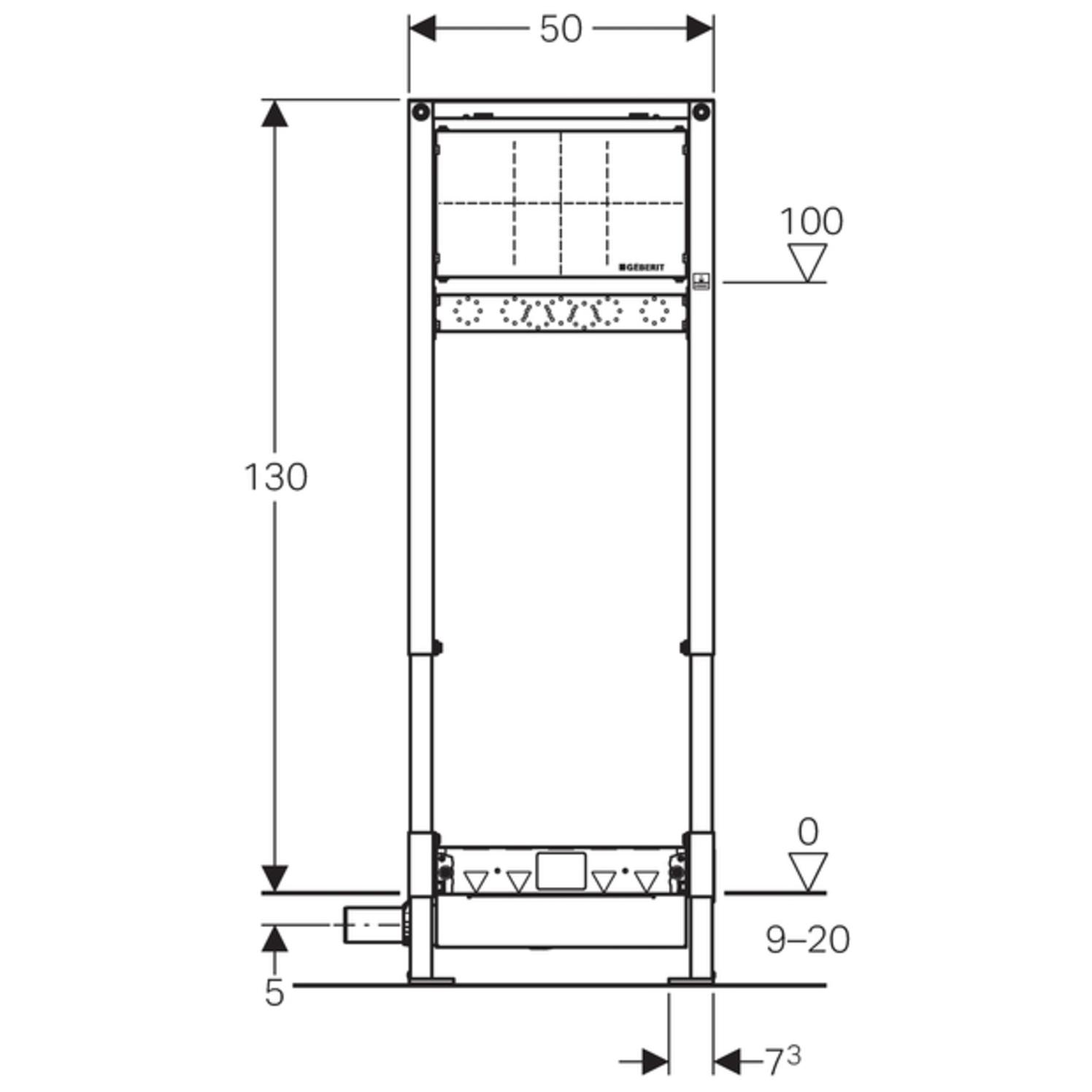 Geberit Duofix Duschelement BH 130 cm Wandablauf d50 UP-Armatur FBH ab 90 mm 111.580.00.1 - Bild 2