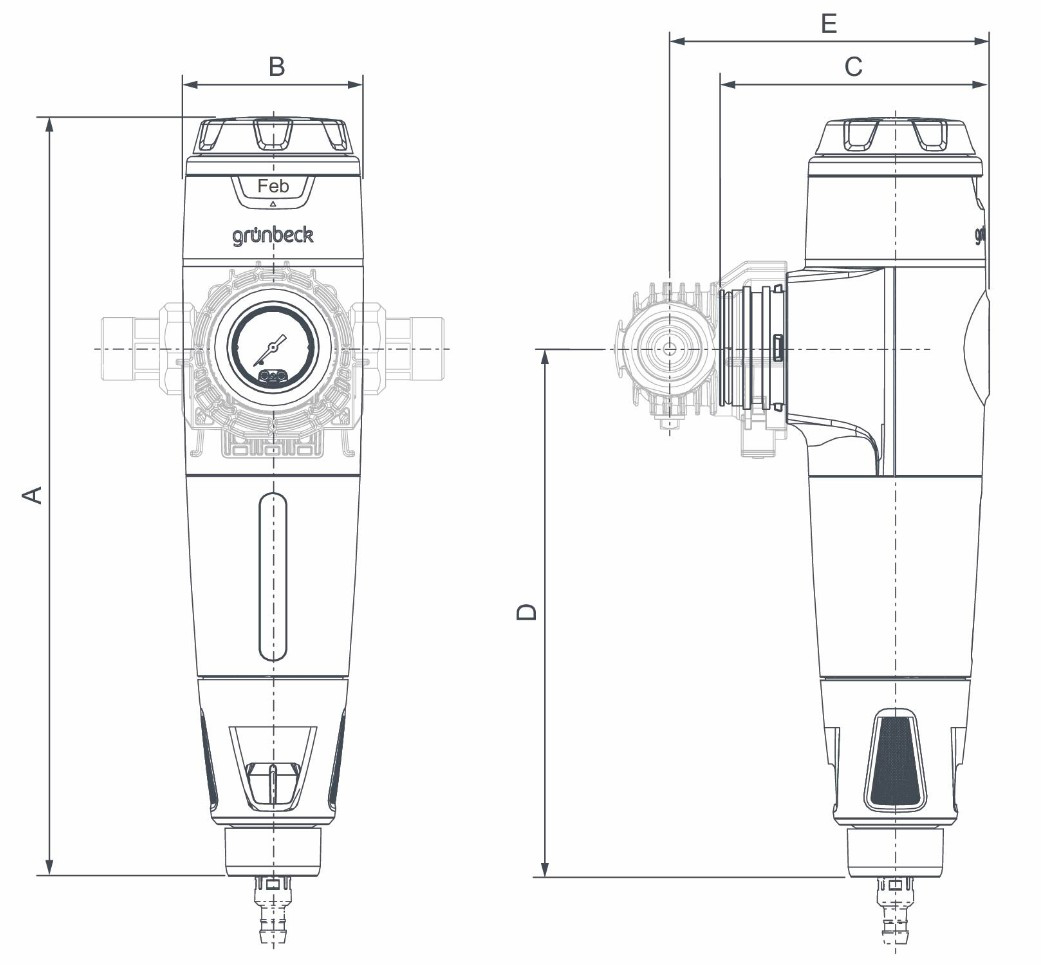 Grünbeck Rückspülfilter pureliQ:RDX 101000040000, für cliQlock Modulsystem - Bild 2