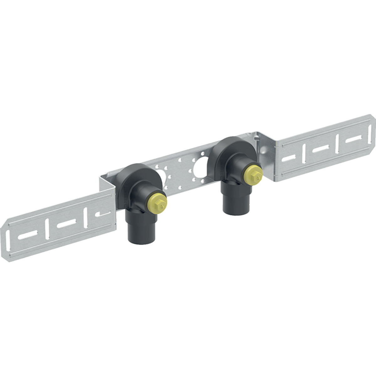 Geberit FlowFit Anschlusswinkel 90° 16mm x Rp 1/2'' vormontiert gedämmt 2-fach Rotguss+ 619.640.00.1 - Bild 1
