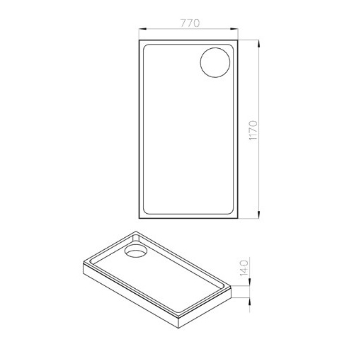 Duschwannenträger 117x77x14cm, für Duschwanne 120x80x3,5 cm rechteckig superflach - Bild 2