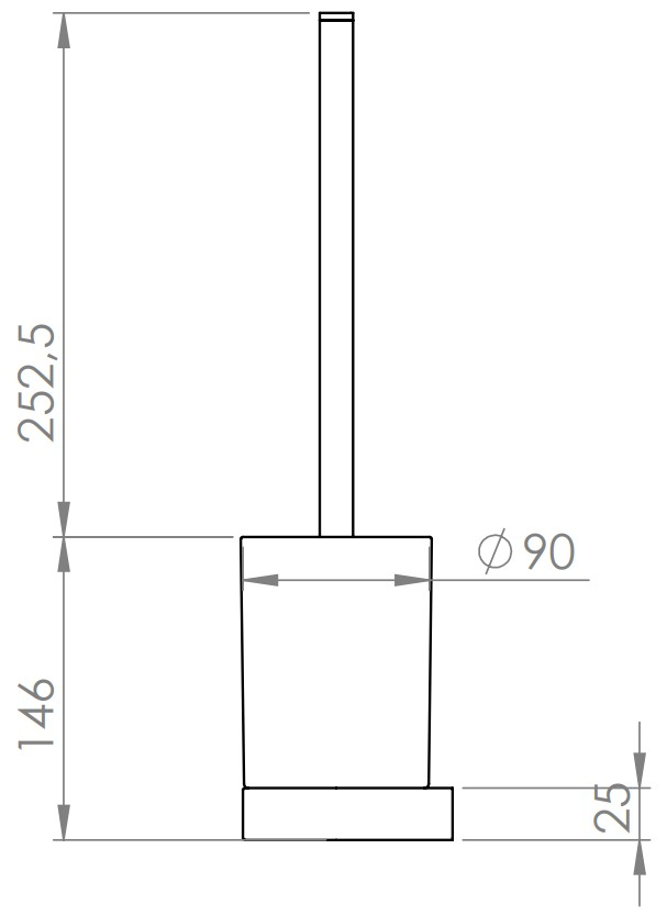 VIGOUR Bürstengarnitur derby V3 mit Glasbehälter verchromt