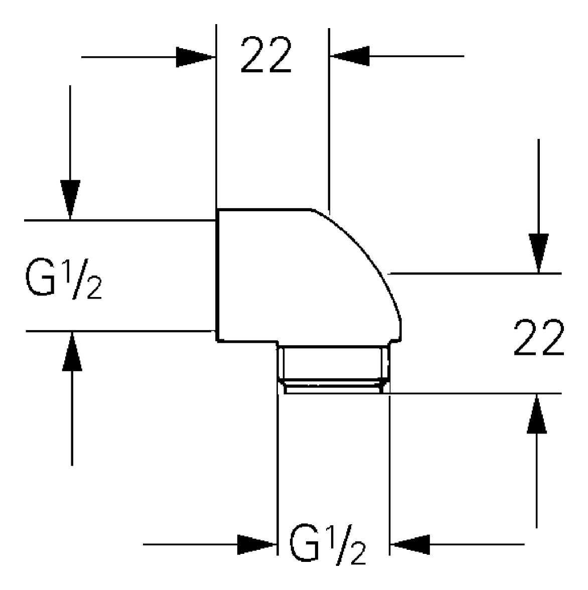 GROHE Brauseabgangswinkel 1/2'' 45304000 - Bild 3