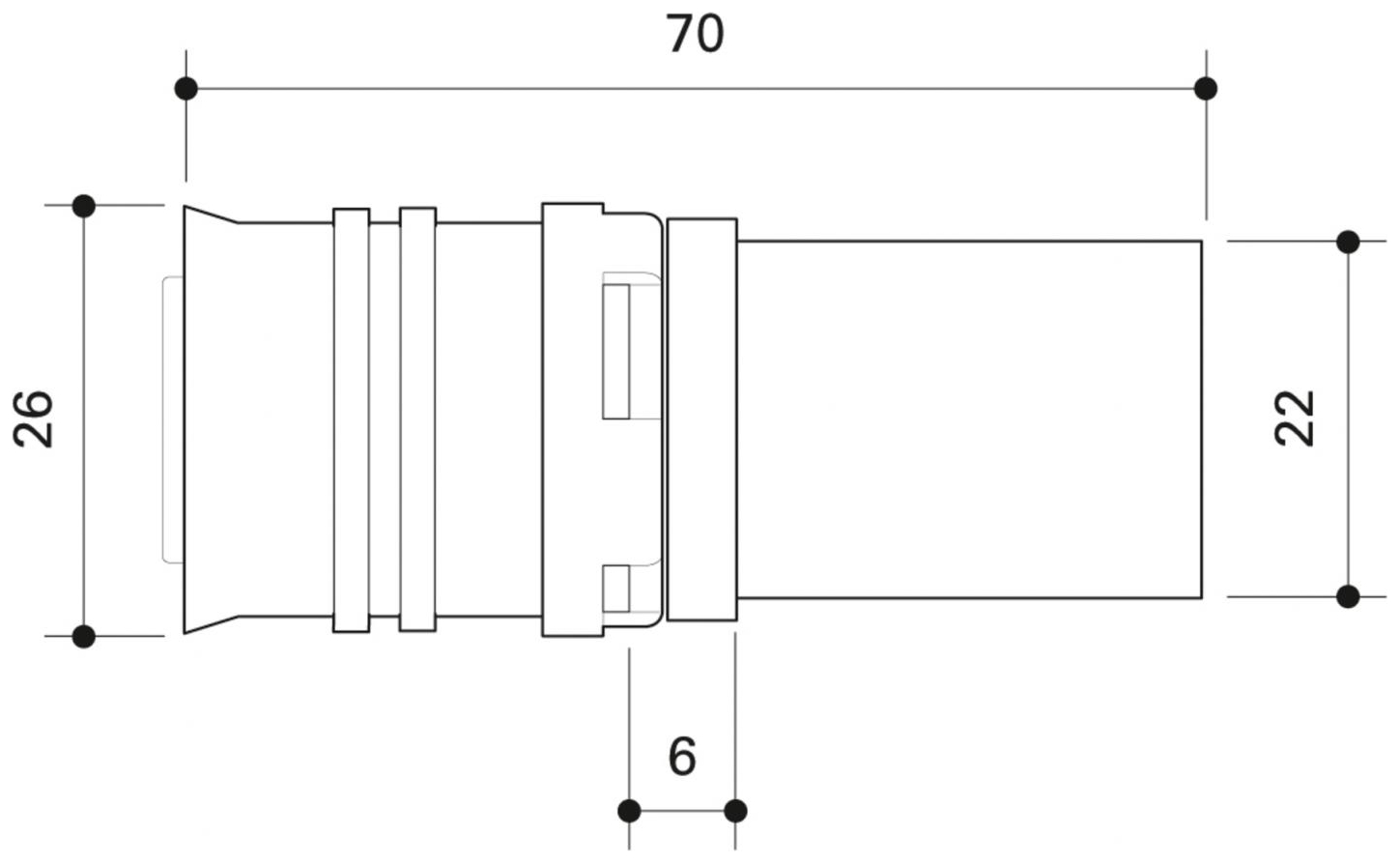 CONEL Connect MV2 Übergang für Metallrohr 26x22 mm Kupfer/Edelstahl - Bild 2