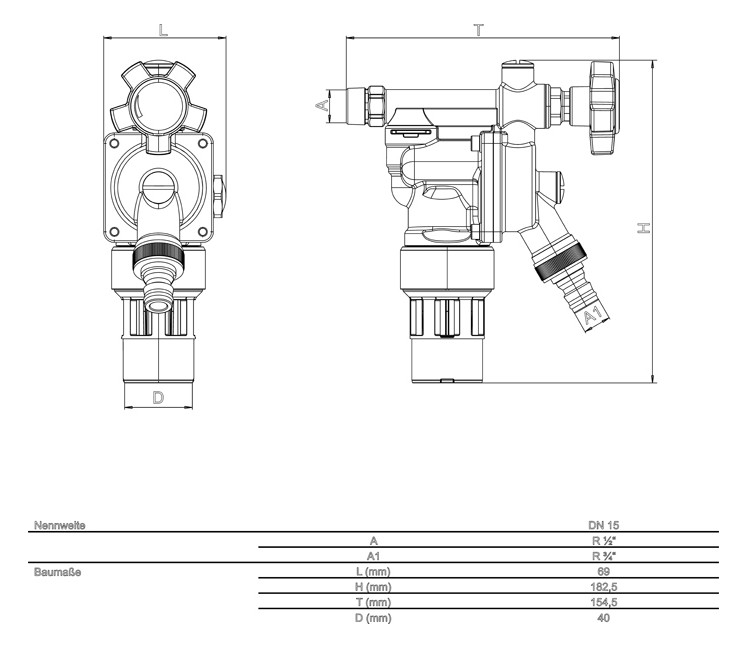 Systemtrenner STBA 400 DN 15 mit Absperrventil, Austausch Zapfventil 6625.15.884 - Bild 2