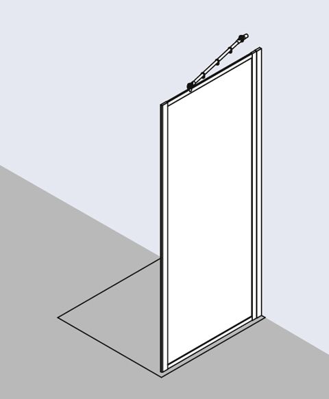 Kermi Nova 2000 Seitenwand TWD 900x1850 mm Kerolan Fontana hell, Profil silber mattglanz - Bild 4