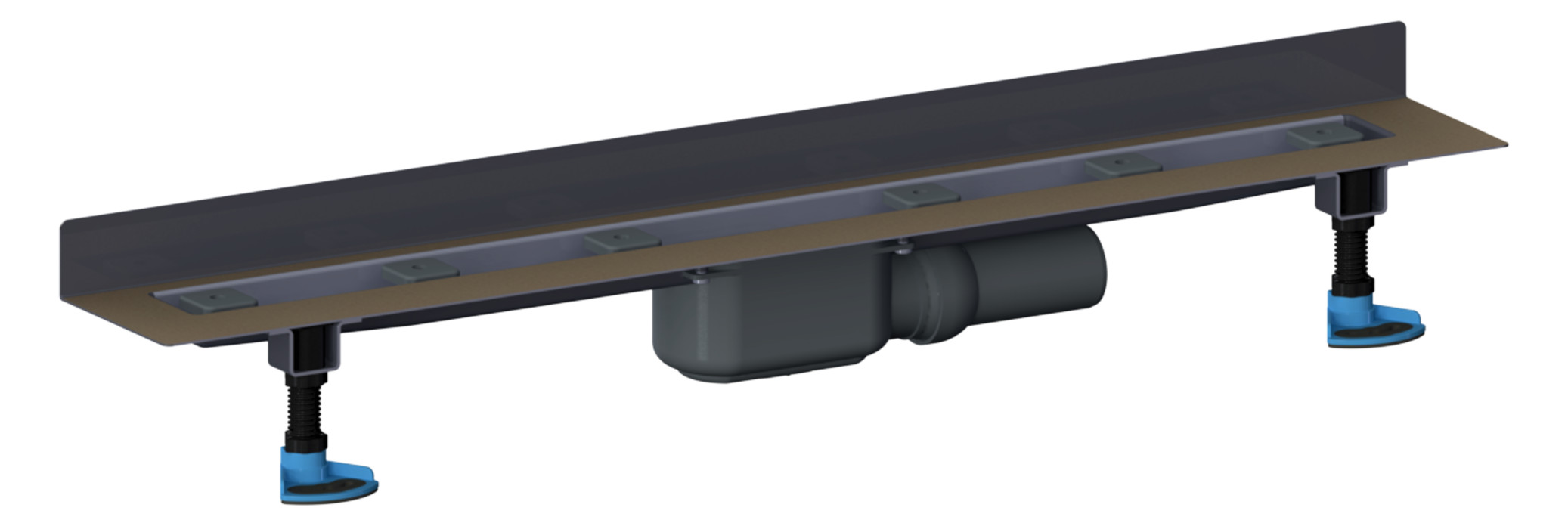 DALLMER Duschrinne CeraLine Plan W 500 mm BH 90 mm mit 1 Ablaufgehäuse, Wand 523112 - Bild 1