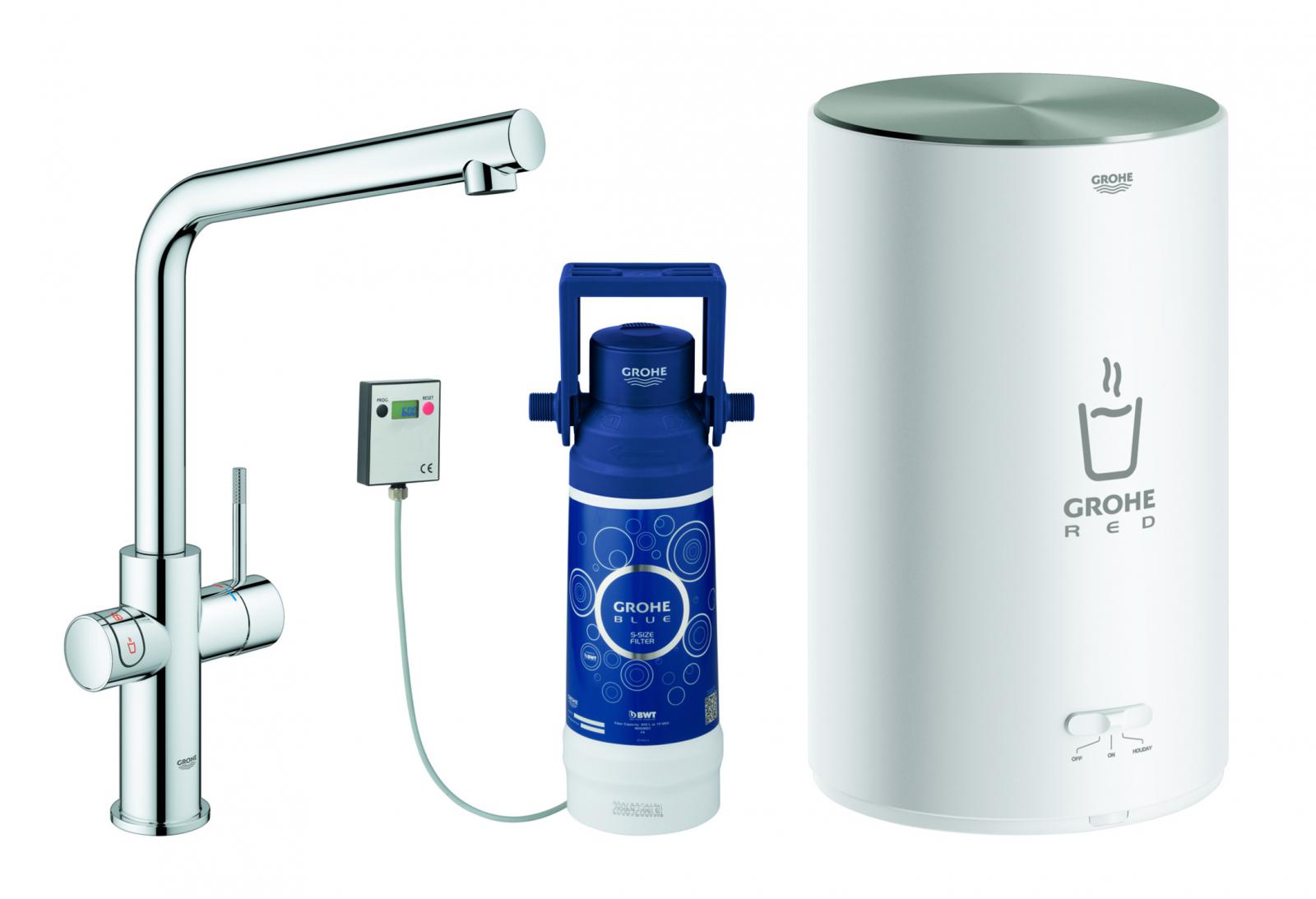 GROHE Red Duo Küchenarmatur und Boiler M-Size L-Auslauf chrom 30327001 - Bild 1