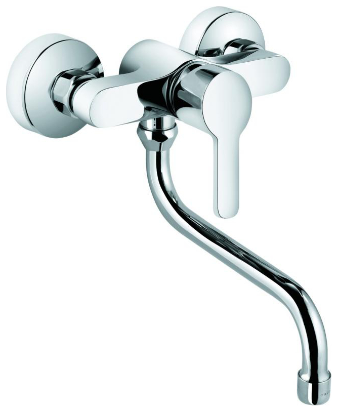 Kludi Logo Neo Spültisch-Wand-Einhandmischer chrom schwenkbarer Auslauf 379240575 - Bild 1