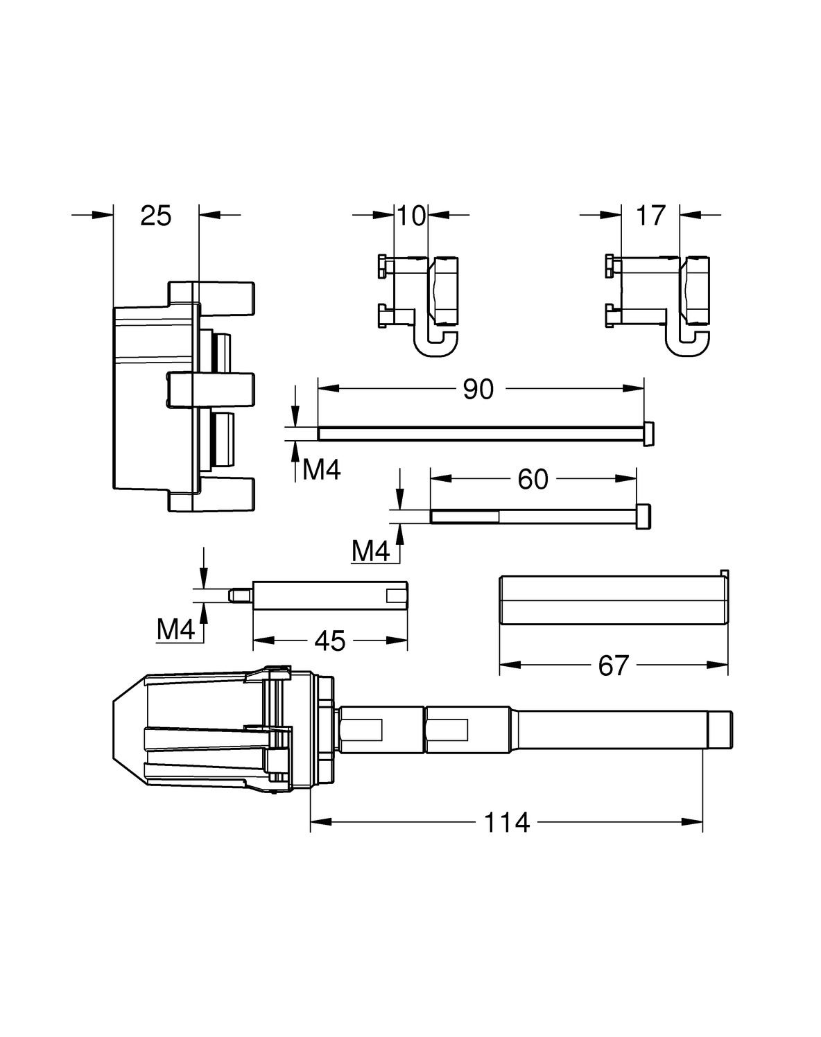 GROHE Verlängerungsset 50mm 14057000 für Einhandmischer Fertigmontagesets und Rapido SmartBox  - Bild 2
