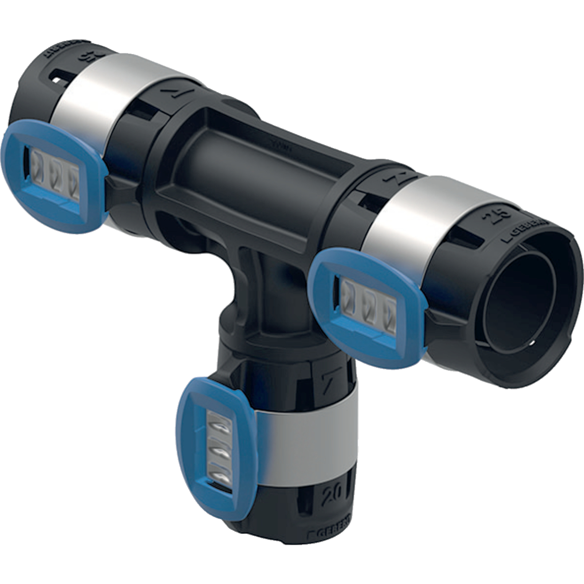 Geberit FlowFit T-Stück reduziert d=20-16-16mm PPSU 620.101.00.1 - Bild 1