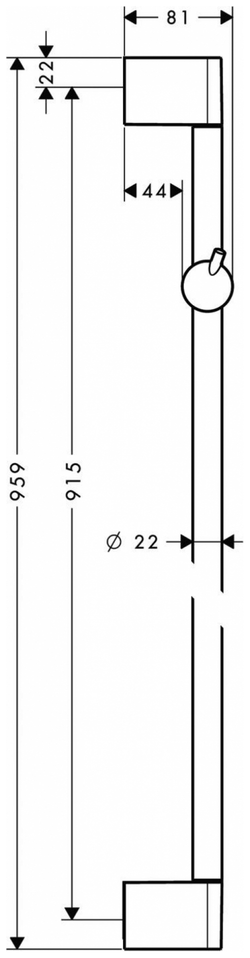 Hansgrohe Brausenstange Unica Crometta 900mm verchromt 27609000 - Bild 2