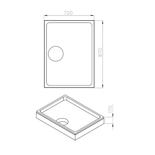 Duschwannenträger 87x72x17cm, für Duschwanne 90x75x6,5 cm rechteckig extraflach - Bild 2