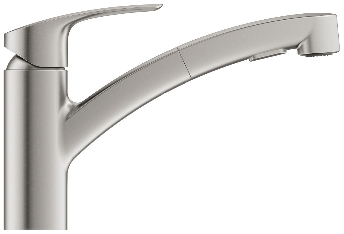 GROHE Spültischbatterie Eurosmart Zero supersteel, mit ausziehbarer Dual-Spülbrause 30305DC1 - Bild 2