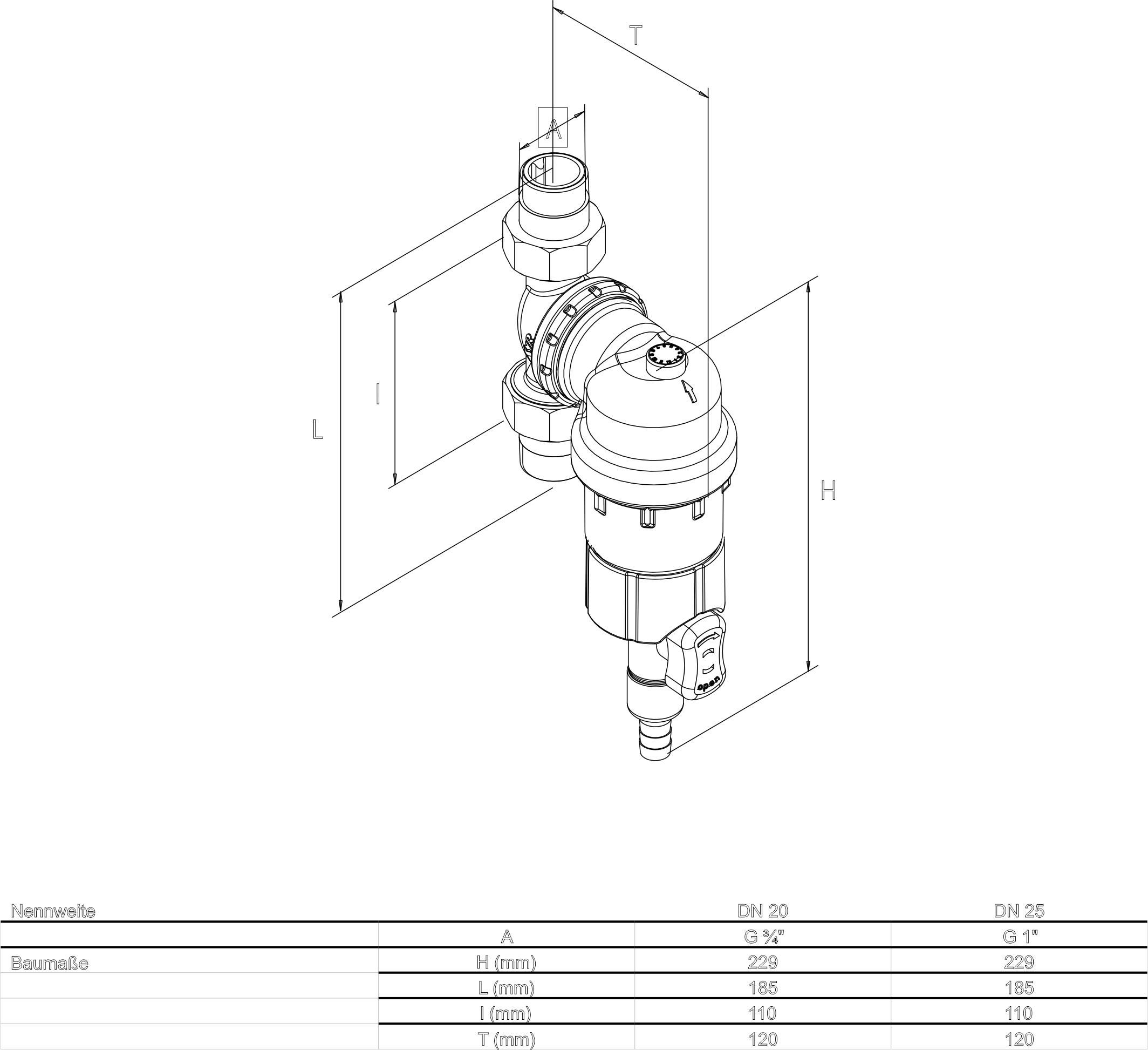 SYR Rückspülfilter DUO FR HOT DN 25 R 1'' 80°C ohne Druckminderer rückspülbar 2314.25.005 - Bild 2