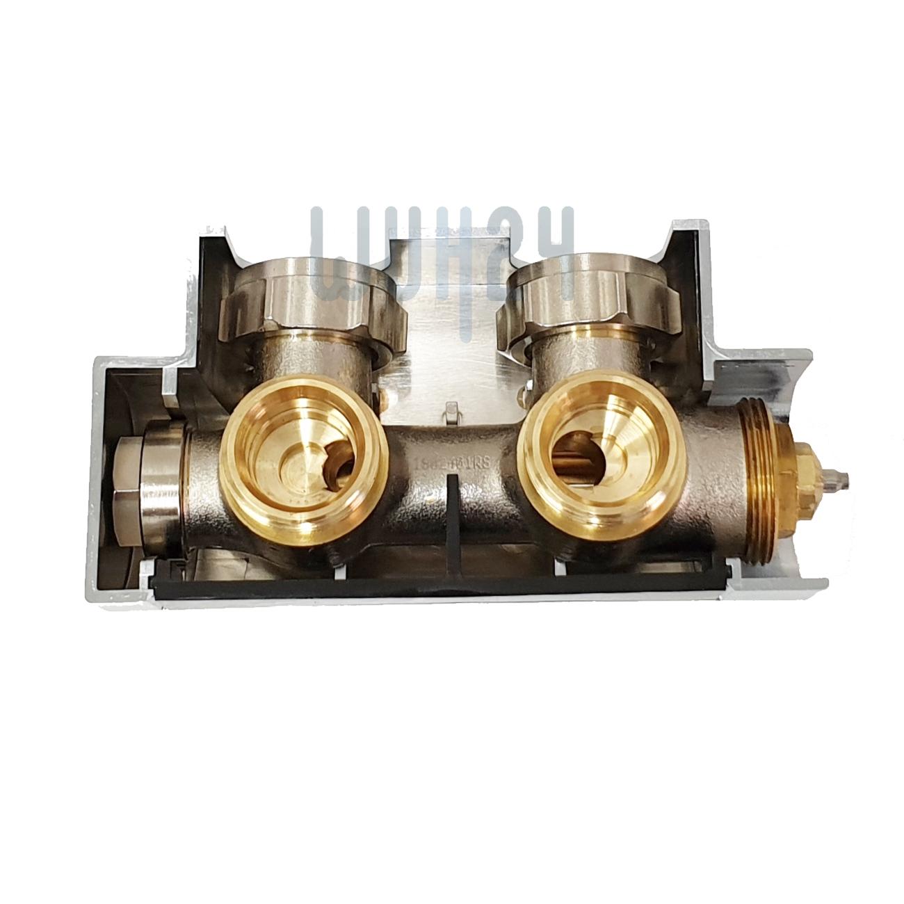 Kermi Ventil-Hahnblock-Set verchromt Eckform 1/2'' x 3/4'' inklusive Blende ZV00410002 - Bild 2