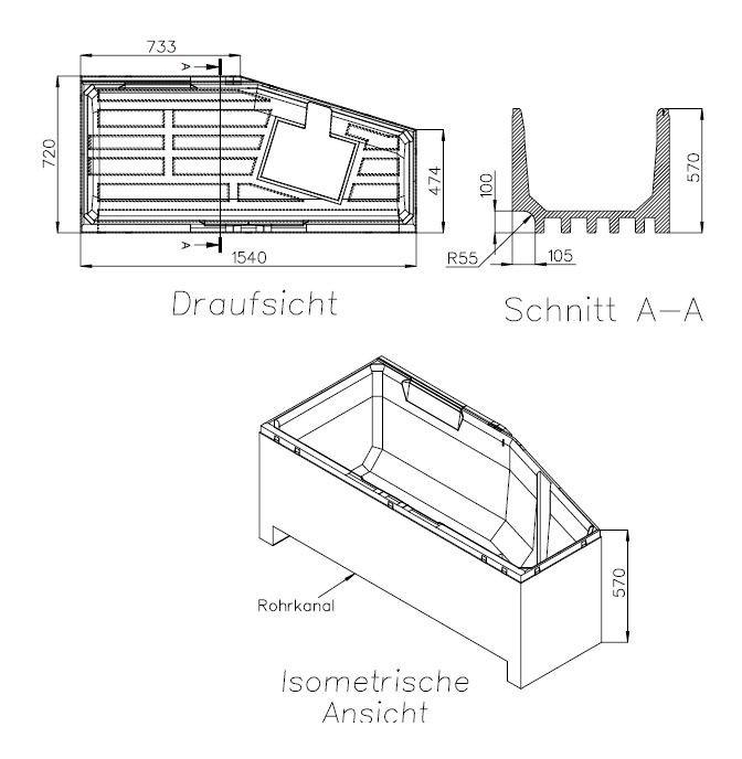 Kaldewei Raumsparwanne Mini 157x75 cm links Modell 832 Stahl-Email weiss inklusive Träger - Bild 5