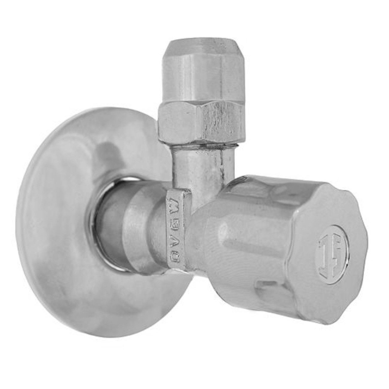 Eckventil 1/2'' mit Schubrosette, Längenausgleich und ASAG selbstdichtend verchromt