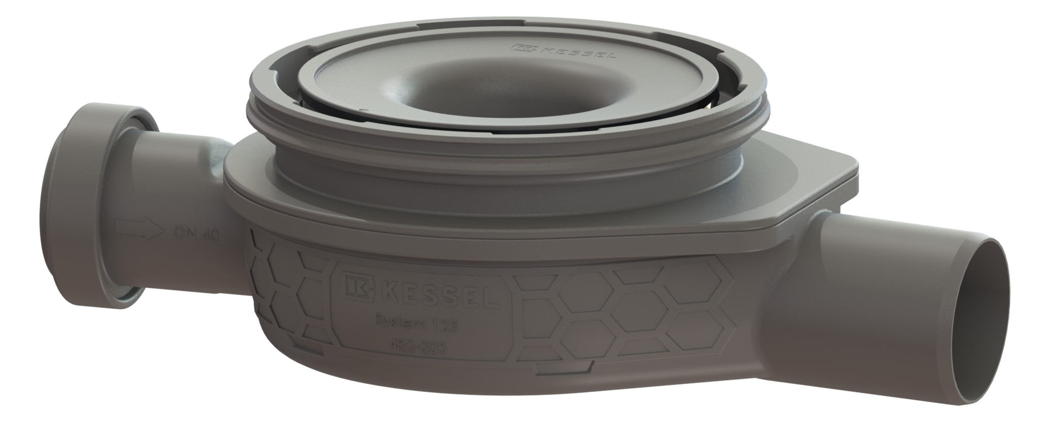 KESSEL Grundkörper Der Ultraflache 79 DN 50 seitl. Zulauf DN 40 GV 50 mm ohne Rost 44701 - Bild 1