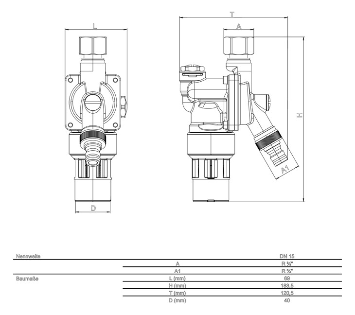 Systemtrenner STBA 200 DN 15 für Schlauchanschluss an Zapfventil 6625.15.882 - Bild 2