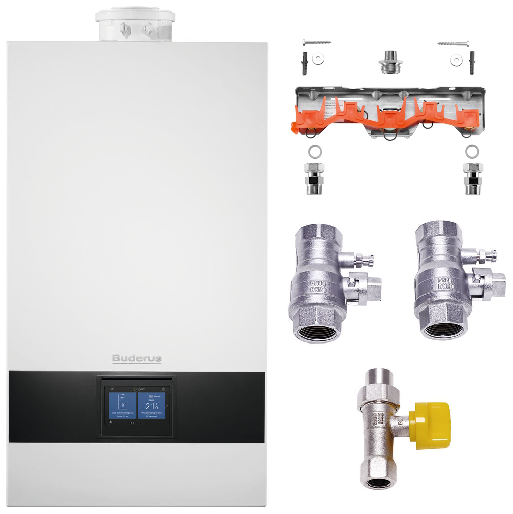 Buderus Logaplus Gas-Brennwertpaket M GB172i.2-15 W H, Erdgas E/LL mit Zubehör 7739622500 - Bild 1