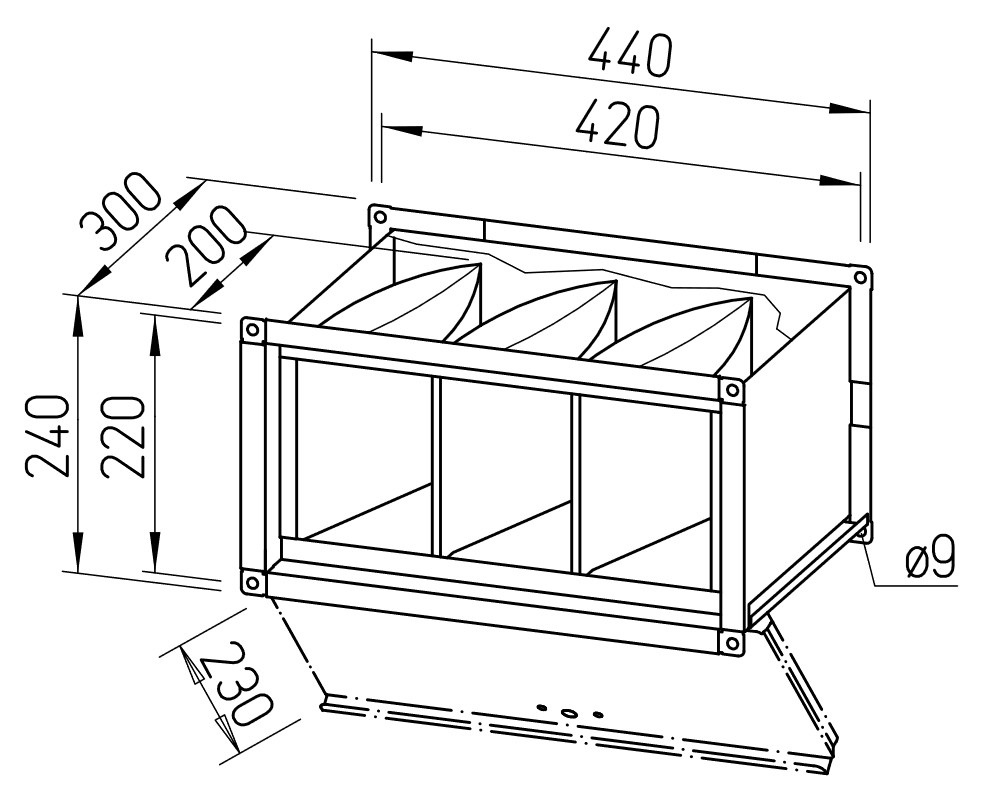Helios Kanal-Luftfilter KLF 40/20 G4 Stahlblech verzinkt 08720 - Bild 2