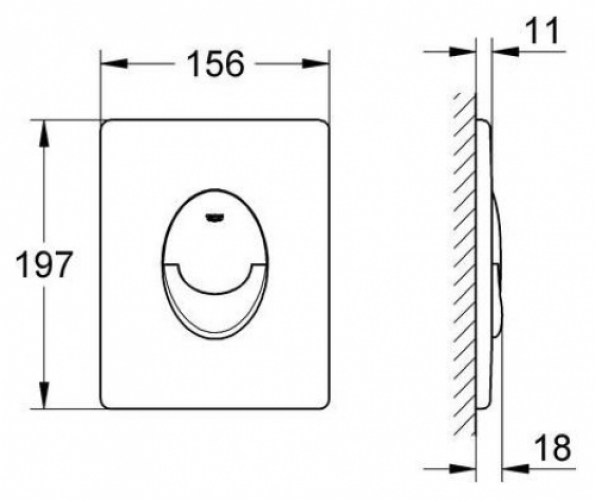 GROHE Abdeckplatte Skate Air senkrecht für 2-Mengen/Start-Stopp verchromt 38505000 - Bild 3