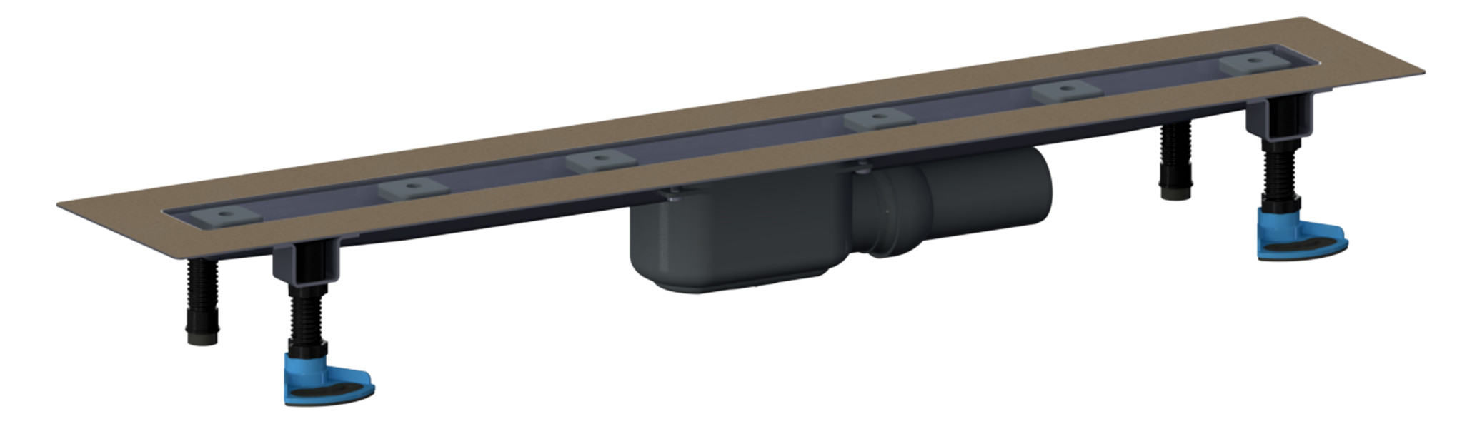 DALLMER Duschrinne CeraLine Plan F 1200 mm BH 90 mm mit 1 Ablaufgehäuse, Fläche 523075 - Bild 1