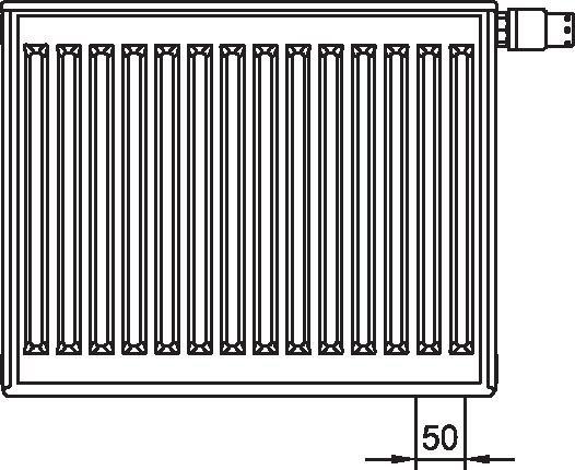 Kermi Flachheizkörper therm-x2 Profil-V Typ 22 900x900mm Ventil rechts inkl. Bohrkonsolenset