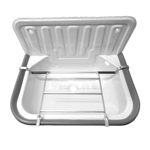 HS Alu-Klapprost für Ausgussbecken Stahl mit/ohne Überlauf  - Bild 2