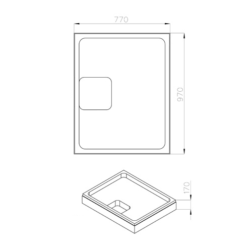 Duschwannenträger 97x77x17cm, für Duschwanne 100x80x6,5 cm rechteckig extraflach - Bild 2