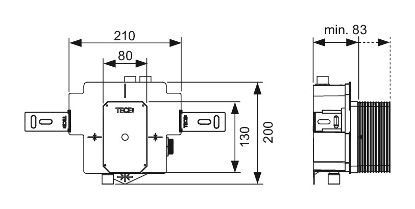 TECEbox Urinalspülergehäuse U2 zur Kombination mit TECEfilo Urinalelektroniken 9370040 - Bild 3