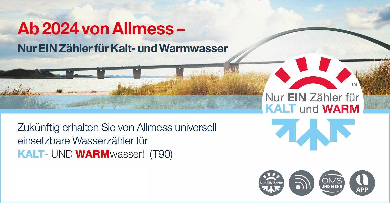 Allmess Badewannenzähler Spezialzähler kalt/warm BWZ 3-V-3/4'' +m (Eichjahr 2025) - Bild 3