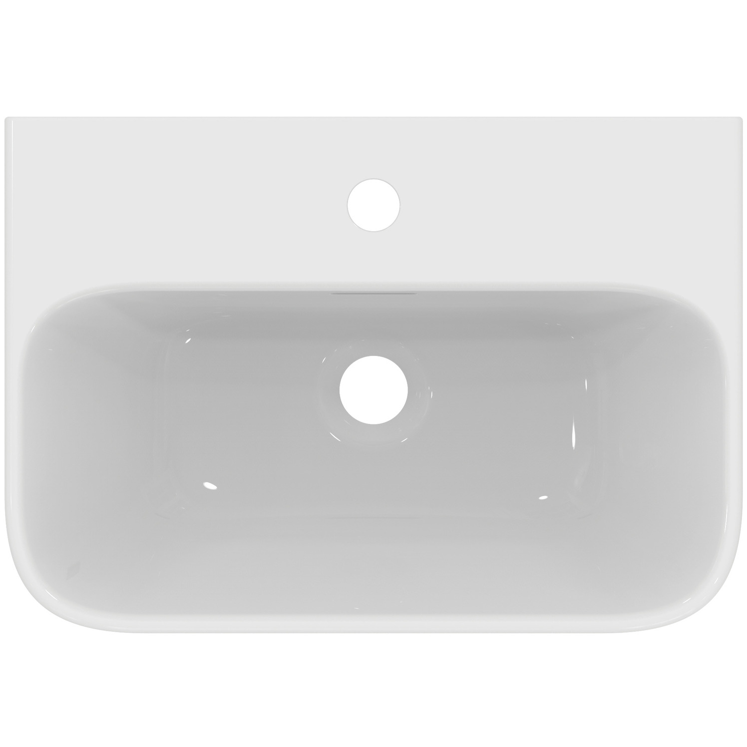 VIGOUR Handwaschbecken derby V3 50x35cm mit Hahnloch und Überlauf