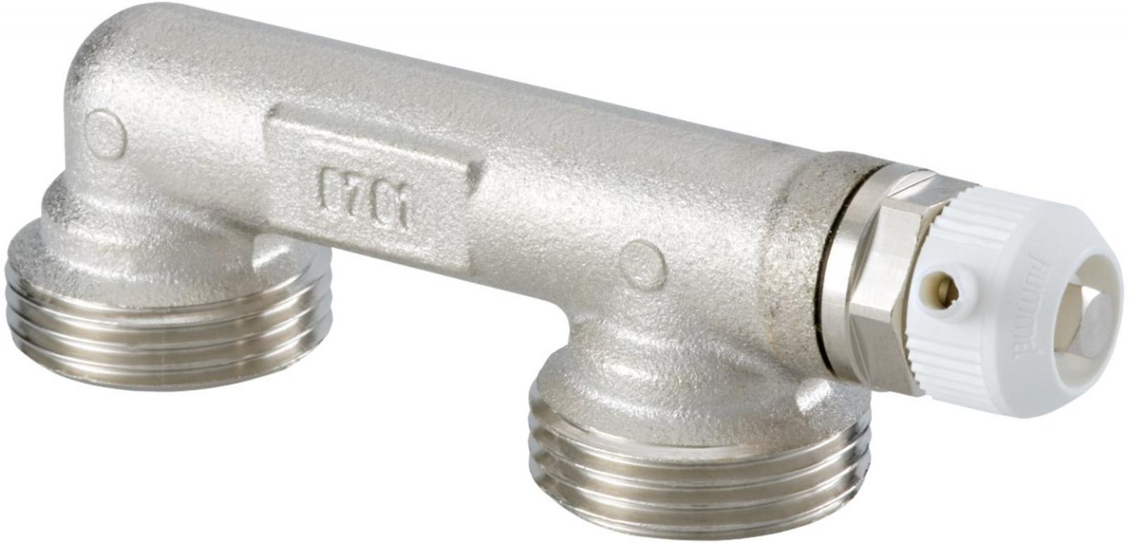 Hummel Montagebrücke 3/4'' UEM mit Entlüftungsventil, Messing vernickelt 2257000101 - Bild 1