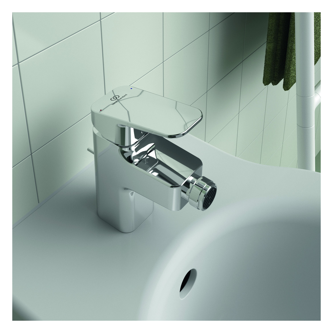 Ideal Standard Ceraplan Bidetarmatur Chrom mit Zugknopf-Ablaufgarnitur BD278AA - Bild 3