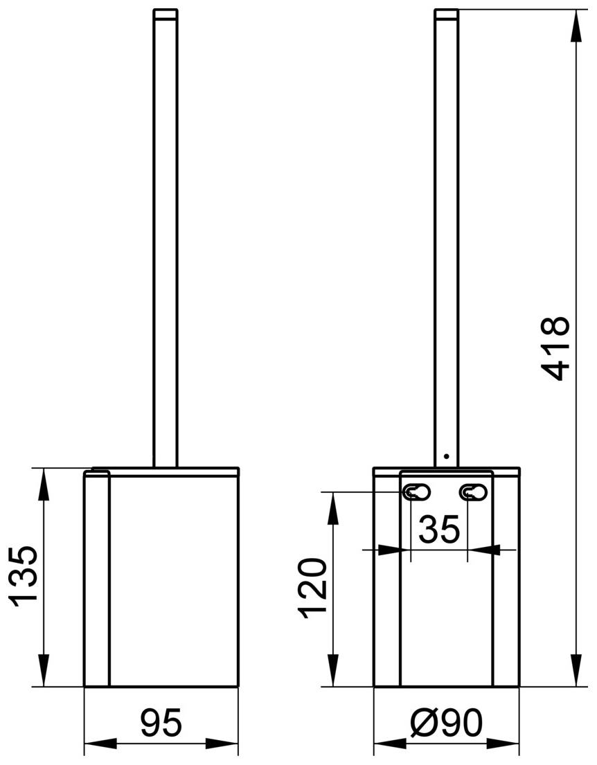 Keuco WC-Bürstengarnitur Plan 14972 komplett mit Kunststoff-Einsatz schwarz, Oberfläche Edelstahl - Bild 2