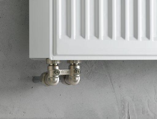 Kermi Flachheizkörper therm-x2 Profil-V Typ 33 500x1100mm Ventil links inkl. Bohrkonsolenset