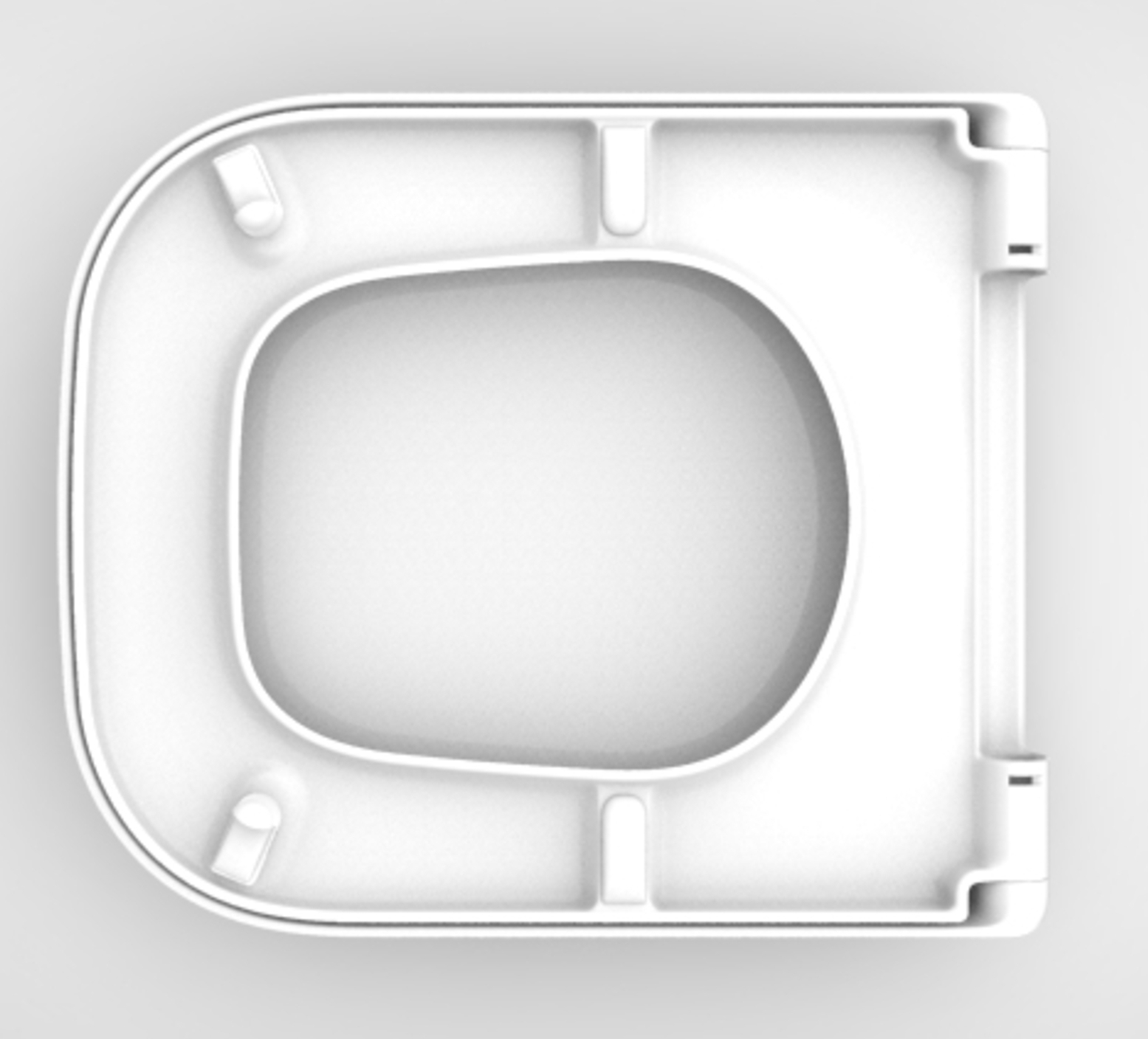 VIGOUR WC-Sitz derby plus semi weiss, mit Scharnierwelle, Winkelpuffer und Absenkautomatik - Bild 5