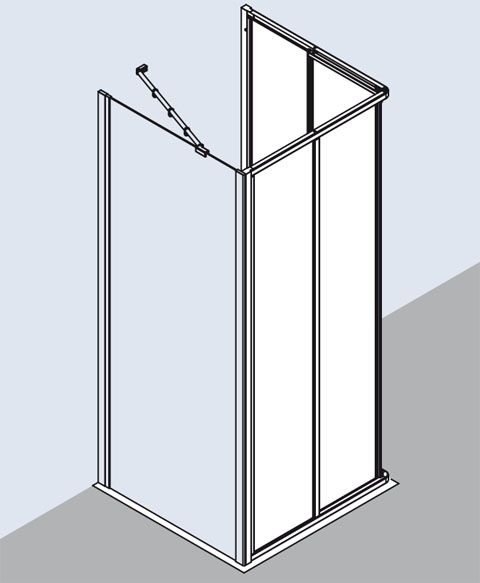 Kermi Ibiza 2000 Eckeinstieg-Halbteil ED2 900 x 1850 mm ESG klar silber mattglanz I2ED2090181AK - Bild 4