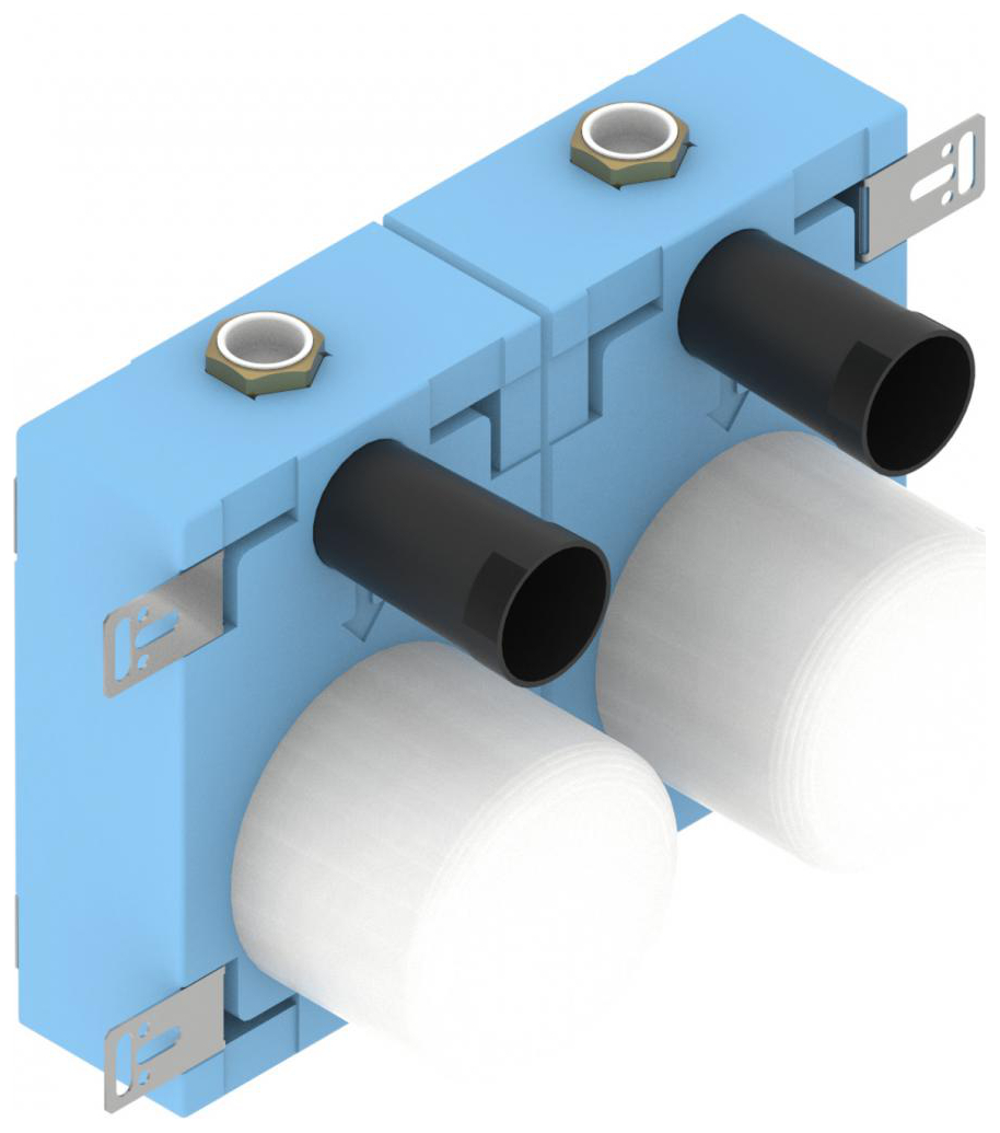 Montageblock DUO Rotguss, für G2 KOAX Wasserzähler, 3/4'' IG - Bild 1